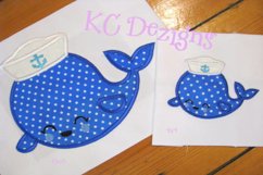 Nautical Whale With Hat 1 Applique Embroidery Design Product Image 1