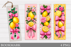 Lemons Bookmark Design. Flowers Bookmark Sublimation Product Image 1