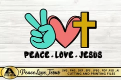 Peace Love Jesus SVG PNG EPS DXF Cutting and Printing File Product Image 6
