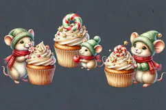 Cozy Christmas. Cute Mouse. PNG sublimation Product Image 2