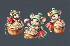 Cozy Christmas. Cute Mouse. PNG sublimation Product Image 2