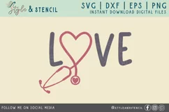 Stethoscope Heart Love SVG - PNG, DXF, SVG, EPS, Cut File Product Image 3