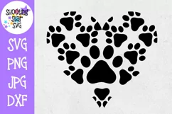 Dog Print Heart SVG - Dog SVG - Animals SVG Product Image 1