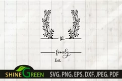 Farmhouse Monogram SVG Flower Wreath Family, Home Sign SVG Product Image 2