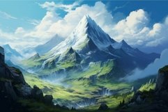 Majestic mountain landscape with waterfalls Product Image 1
