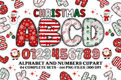 Christmas Alphabet png clipart, christmas letters doodle Product Image 1