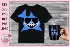 Shark svg-Shark with sunglasses svg-Boy shark svg Product Image 2