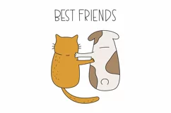 Cat and dog SVG. Best friends. Adorable animals. Product Image 3