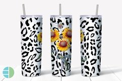 Sunflower Tumbler | Animal Print Skinny Tumbler Sublimation Product Image 1