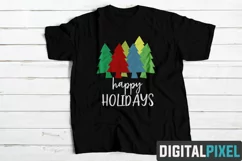 Happy Holidays SVG PNG JPEG AI DXF Circut Cut Silhouette 3 Product Image 1