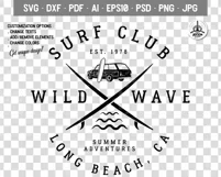 Surf Adventure Badge, Vintage Summer Logo T-Shirt SVG File Product Image 3