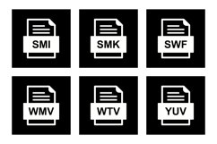 Set Of File Formats Icons Product Image 1