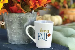 Happy Fall SVG Cut File - Fall Farmhouse SVG PNG DXF EPS Product Image 4