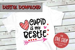 Cupid Is My Bestie | Kids Valentine T-Shirt SVG Product Image 1