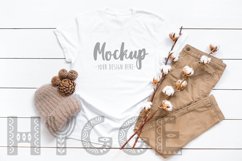 Bella Canvas 3001 Tshirt Mockup, White Christmas tshirt mock Product Image 1