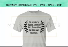 She Is Clothed In Leggings Inspirational Christian SVG Product Image 3