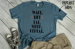 Wake Lift Eat Sleep Repeat svg, work out shirt, exercise svg Product Image 2