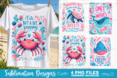 Boho sea creatures sublimation PNG, Ocean creatures 4 PNG Product Image 2