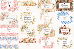 Big Watercolor Flowers Bundle 300 Floral Bouquets, Borders Product Image 2