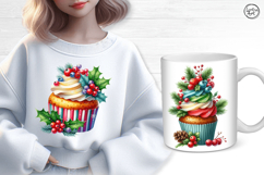 Cozy Christmas Cupcake. PNG sublimation Product Image 2