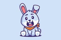 Cute Bunny Sit Cartoon Character Product Image 1