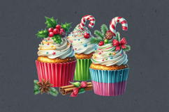 Cozy Christmas Cupcake. PNG sublimation Product Image 3