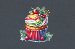 Cozy Christmas Cupcake. PNG sublimation Product Image 4