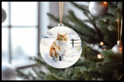 Cat Christmas Round Ornament Sublimation Product Image 2