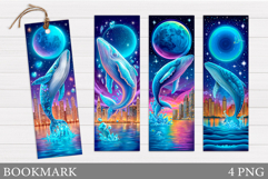 Whale Bookmark Design. Cute Whale Bookmark Sublimation Product Image 1