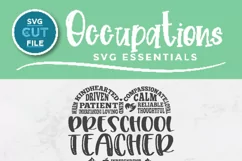 Preschool Teacher svg - a Preschool svg subway art heart Product Image 4