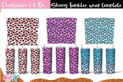 Heart leopard Valentines day 20 Oz. Skinny Tumbler wrap Product Image 8