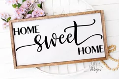 Home Sweet Home - Farmhouse Script - Sign - SVG - PNG - JPG Product Image 1