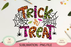 Trick or treat sublimation PNG file, animal print halloween Product Image 1