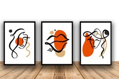 Set of Three Abstract Face Digital Print Frame not included Product Image 1