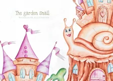 Watercolor cute nursery snail clipart. Castle illustration Product Image 5