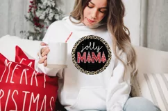 Jolly Mama Leopard Christmas Sublimation Design Product Image 1