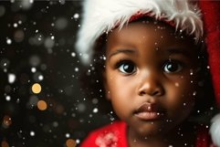 Enchanted child in santa hat with snowflakes Product Image 1