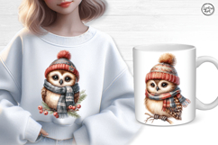 Cute Winter Owls. PNG sublimation Product Image 4