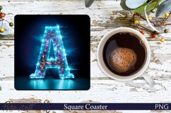 A letter Square Coaster | Monogram Design Product Image 1