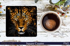 Leopard Square Coaster | Wild Animal PNG Product Image 1