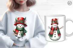 Cute Snowman. Christmas clipart. PNG sublimation Product Image 3
