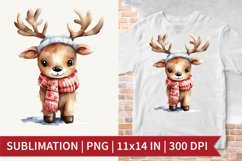 Cute Deer | Sublimation Design | Watercolor Clipart Product Image 1