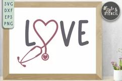 Stethoscope Heart Love SVG - PNG, DXF, SVG, EPS, Cut File Product Image 2