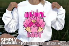 It’s All Gravy Baby | Pink Star-eyed Turkey Sublimation Png Product Image 2