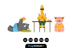 Pack of Cute Animals Ready to Study Product Image 1