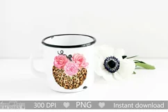 Leopard pumpkin with watercolor flowers clipart Product Image 2