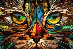 Stained Glass Cat Face Background Wallpaper Product Image 1