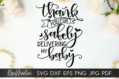 Thank You For Safely Delivering My Baby SVG Midwife Doula Product Image 1