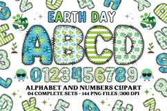 Earth Day Alphabet png clipart, earth day letters doodle Product Image 1