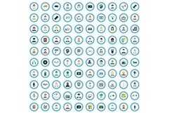 100 social media icons set, flat style Product Image 1